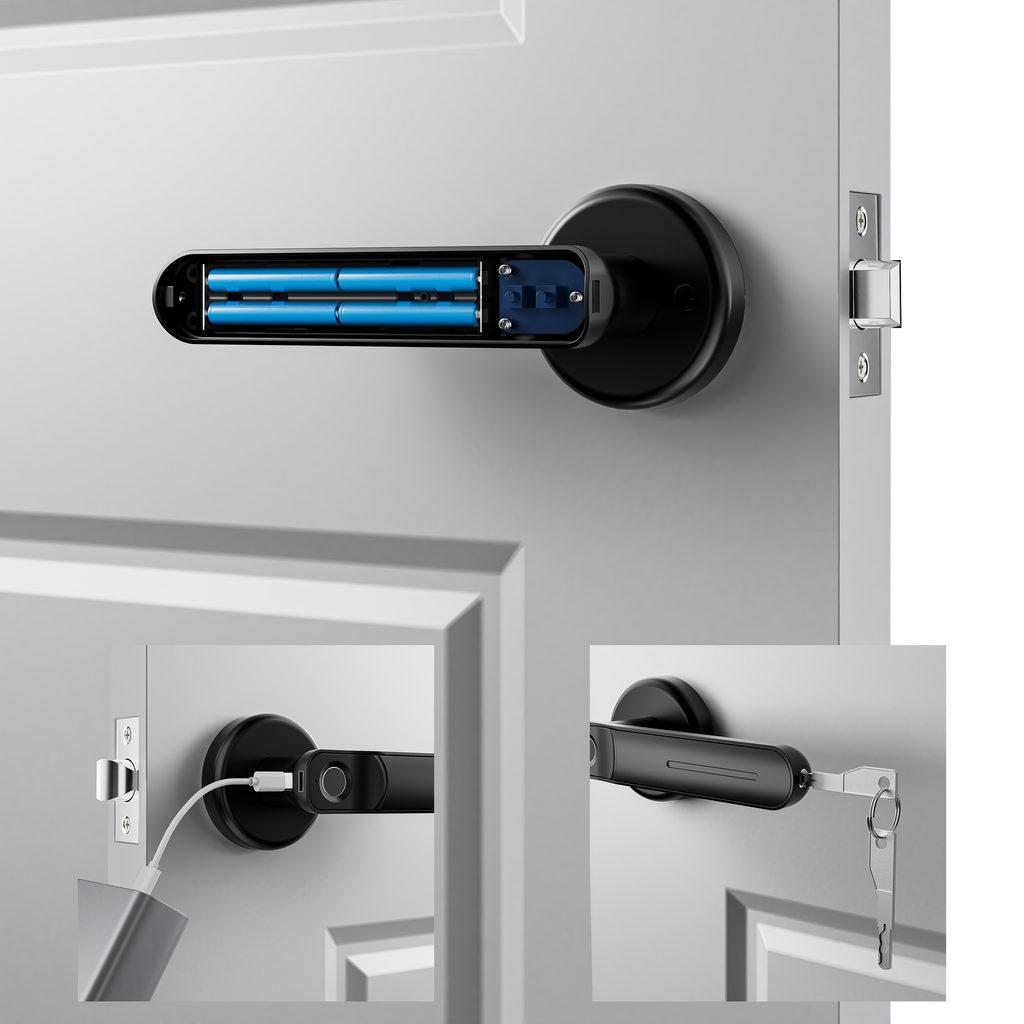 Fingerprint Door Lock, Door Locks for Bedrooms, Keyless Entry Door Lock with Fingerprint/Key