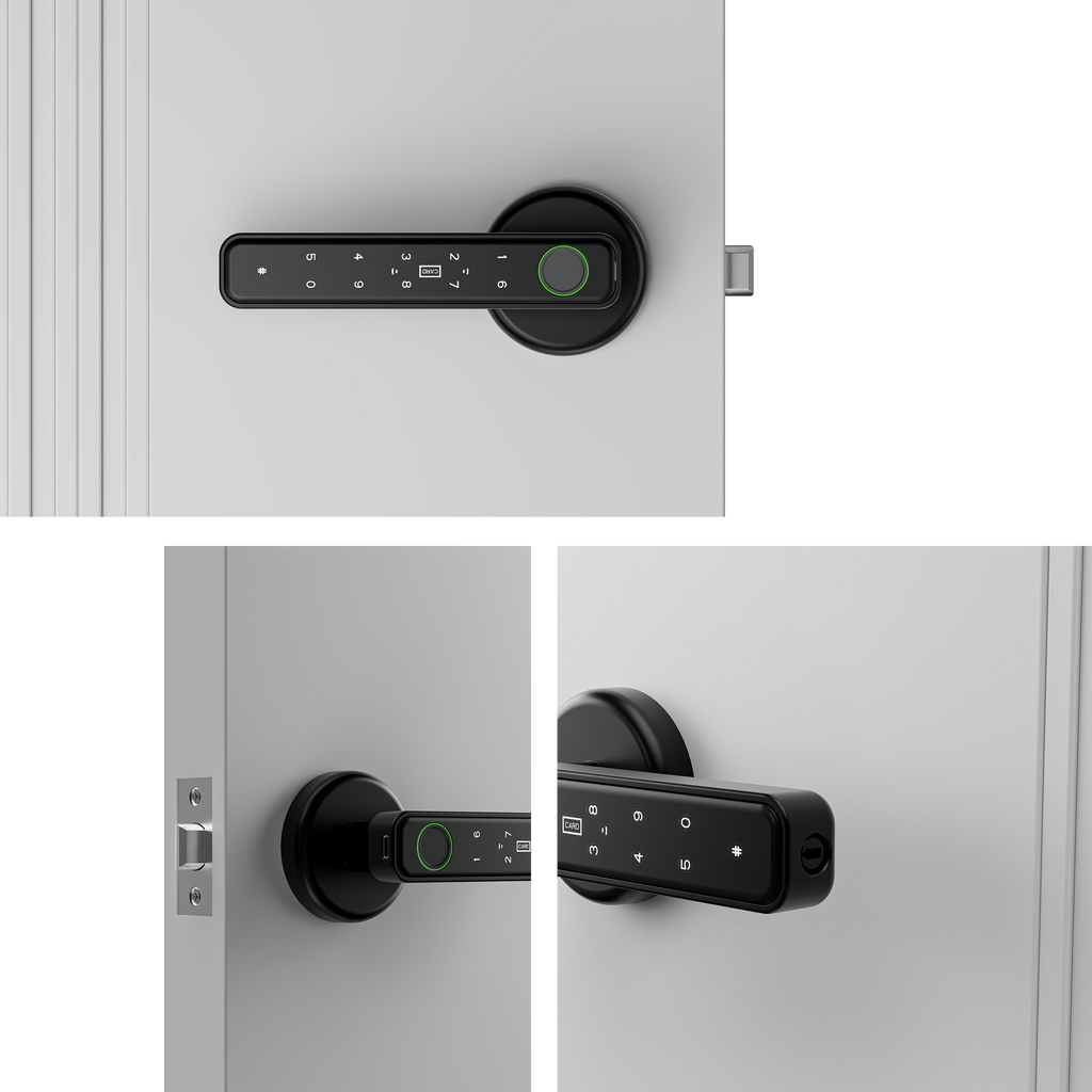 Fingerprint Door Lock, Door Locks for Bedrooms, Biometric Door Lock with Fingerprint/App/Password/Key/IC Card-Smart Door Lock for Home, Hotel, Office, Apartment