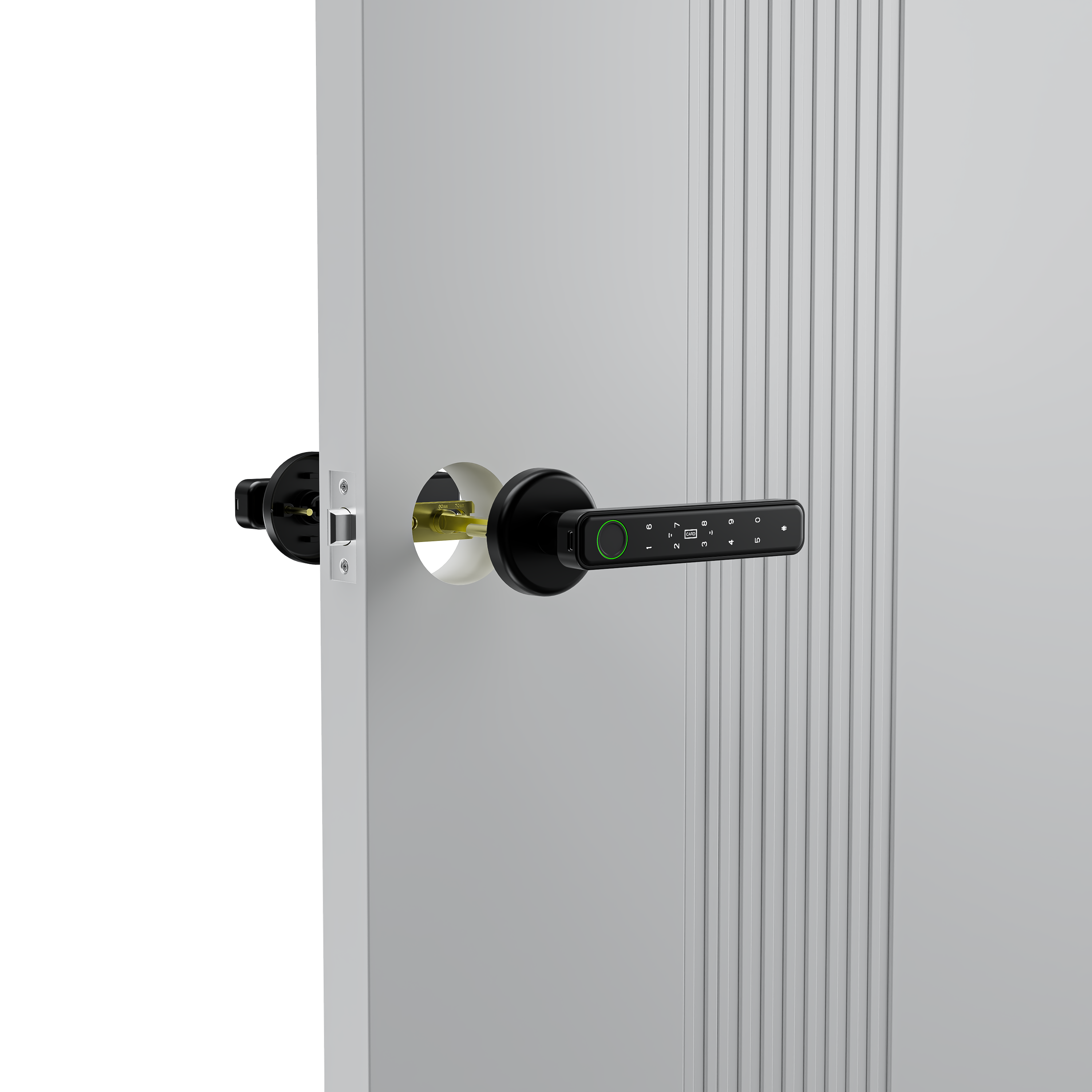 Fingerprint Door Lock, Door Locks for Bedrooms, Biometric Door Lock with Fingerprint/App/Password/Key/IC Card-Smart Door Lock for Home, Hotel, Office, Apartment