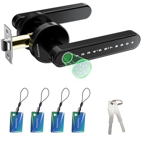 Fingerprint Door Lock Biometric Door Knob with Keypad Keyless Entry, Door Locks for Bedrooms, Home Hotel Office Apartment