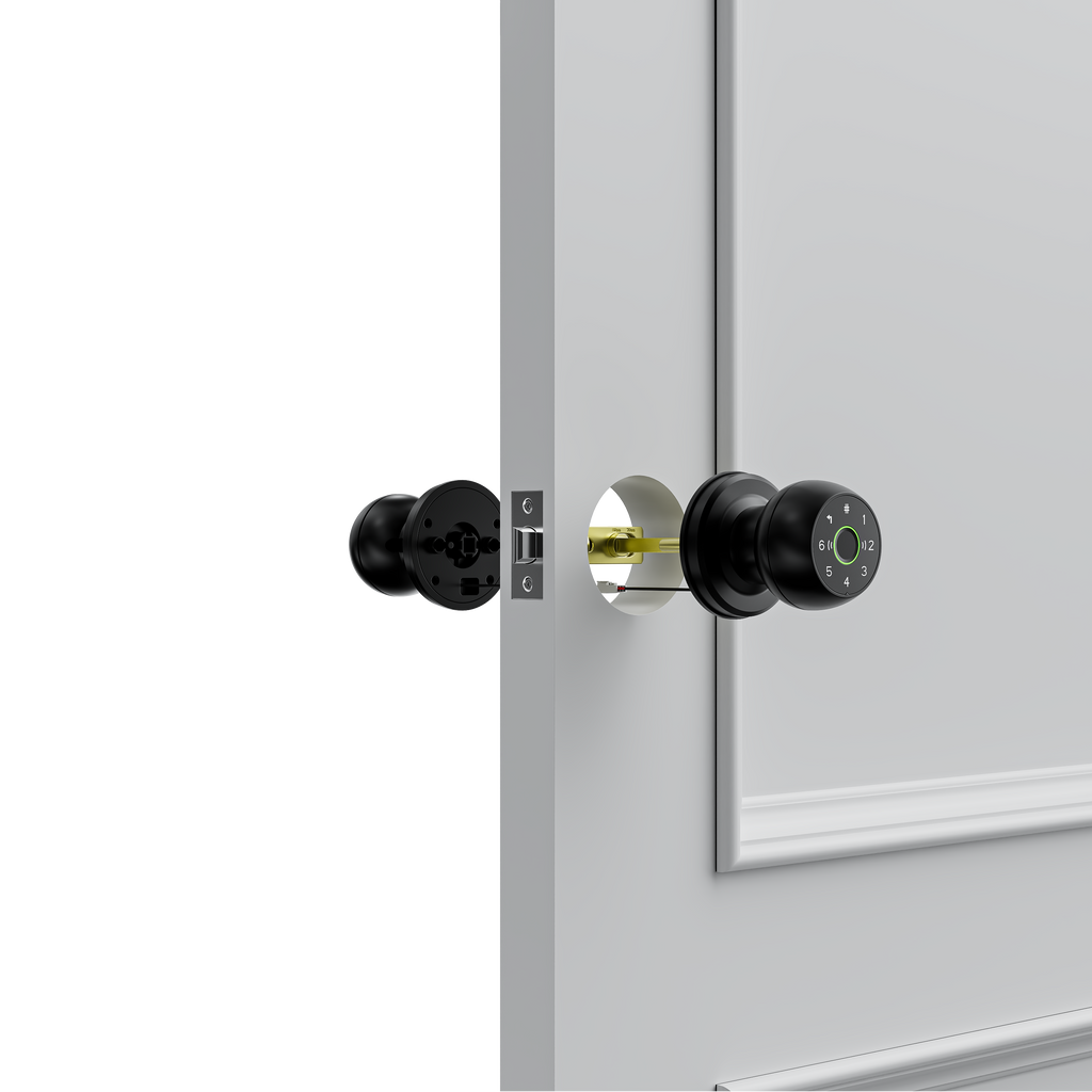 2.4G WiFi Fingerprint Door Lock, Smart Door Knob with App Control, Auto Lock for Bedrooms, Office, Apartment, Offices