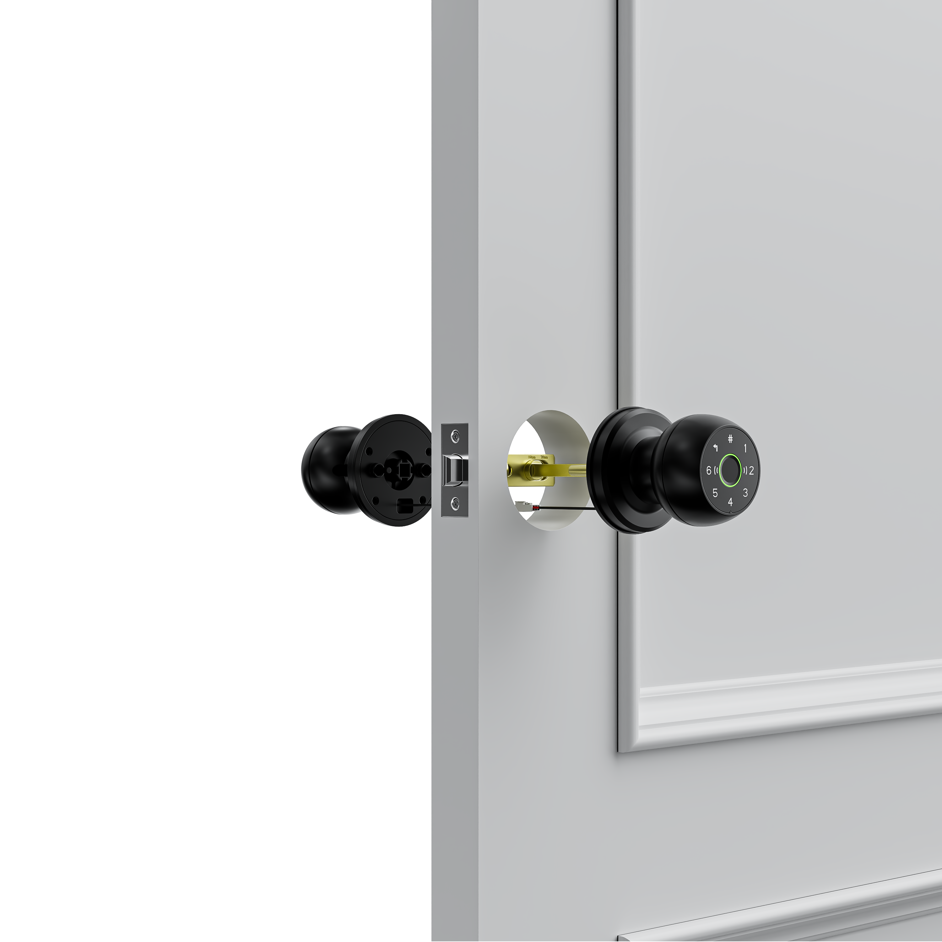 2.4G WiFi Fingerprint Door Lock, Smart Door Knob with App Control, Auto Lock for Bedrooms, Office, Apartment, Offices