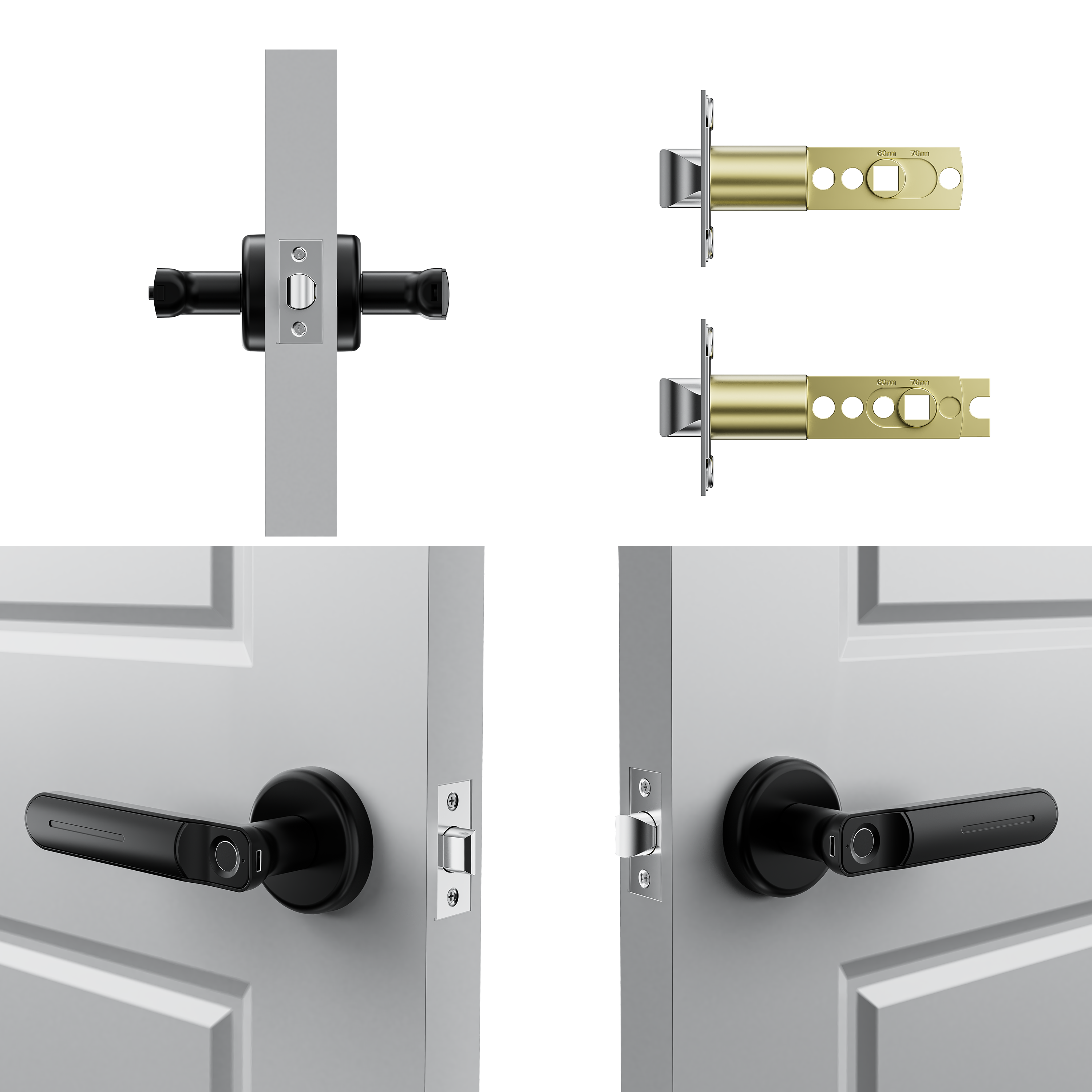 Fingerprint Door Lock, Door Locks for Bedrooms, Keyless Entry Door Lock with Fingerprint/Key
