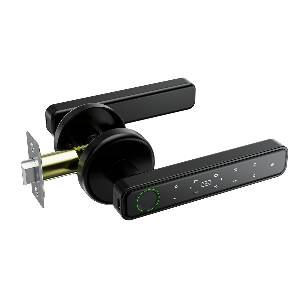 Fingerprint Door Lock, Door Locks for Bedrooms, Biometric Door Lock with Fingerprint/App/Password/Key/IC Card-Smart Door Lock for Home, Hotel, Office, Apartment