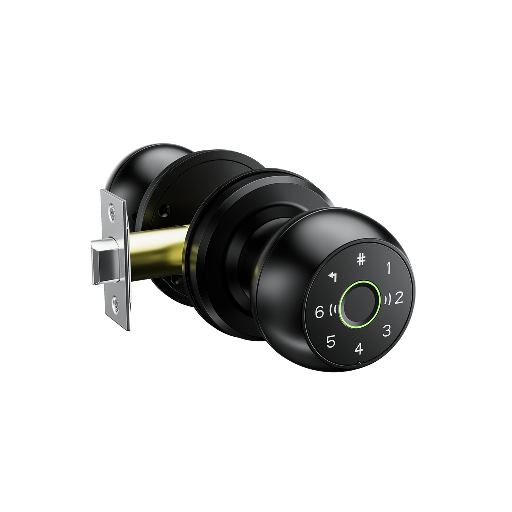 2.4G WiFi Fingerprint Door Lock, Smart Door Knob with App Control, Auto Lock for Bedrooms, Office, Apartment, Offices