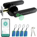 Evanshow Smart Door Lock with Knob, Keyless Entry Door Locks with Handle, Fingerprint Door Knob for Bedroom/Front Door/Apartment,Generate Passcode Remotely