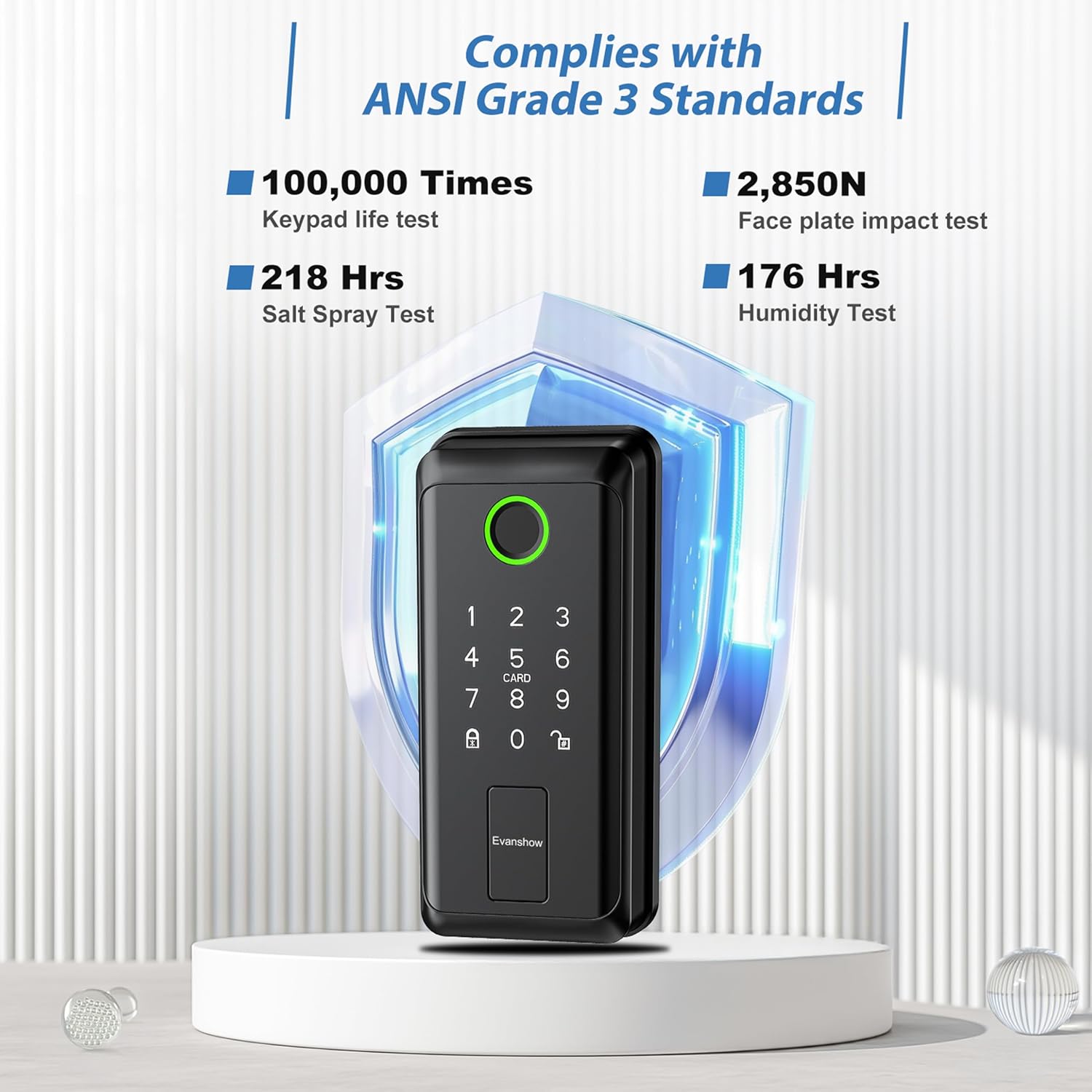 Keyless Entry Door Lock,Smart Keyless Entry Door Lock, Fingerprint Smart Locks for Front Door,Smart Deadbolt Lock, Built-in Wi-Fi APP Control-Passcode Remotely, Easy Installation